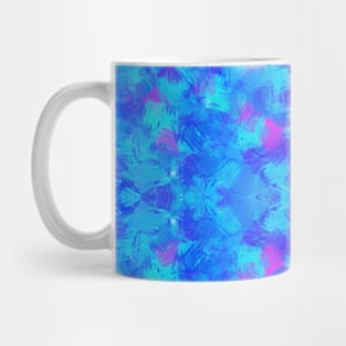 Bright Vivid vibrant Blue Sea Green Brush Strokes artsy abstract pattern Mug